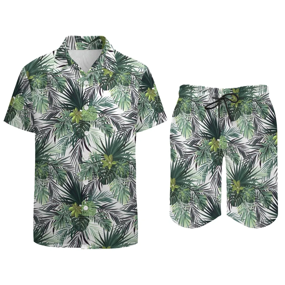 Men's Hawaiian Print Two-Piece Suit 2405002092