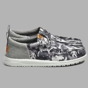 Men's Hey Dude Wally Funk Hunt Camo Men's Casual Grey Shoes Size 10 New With Box