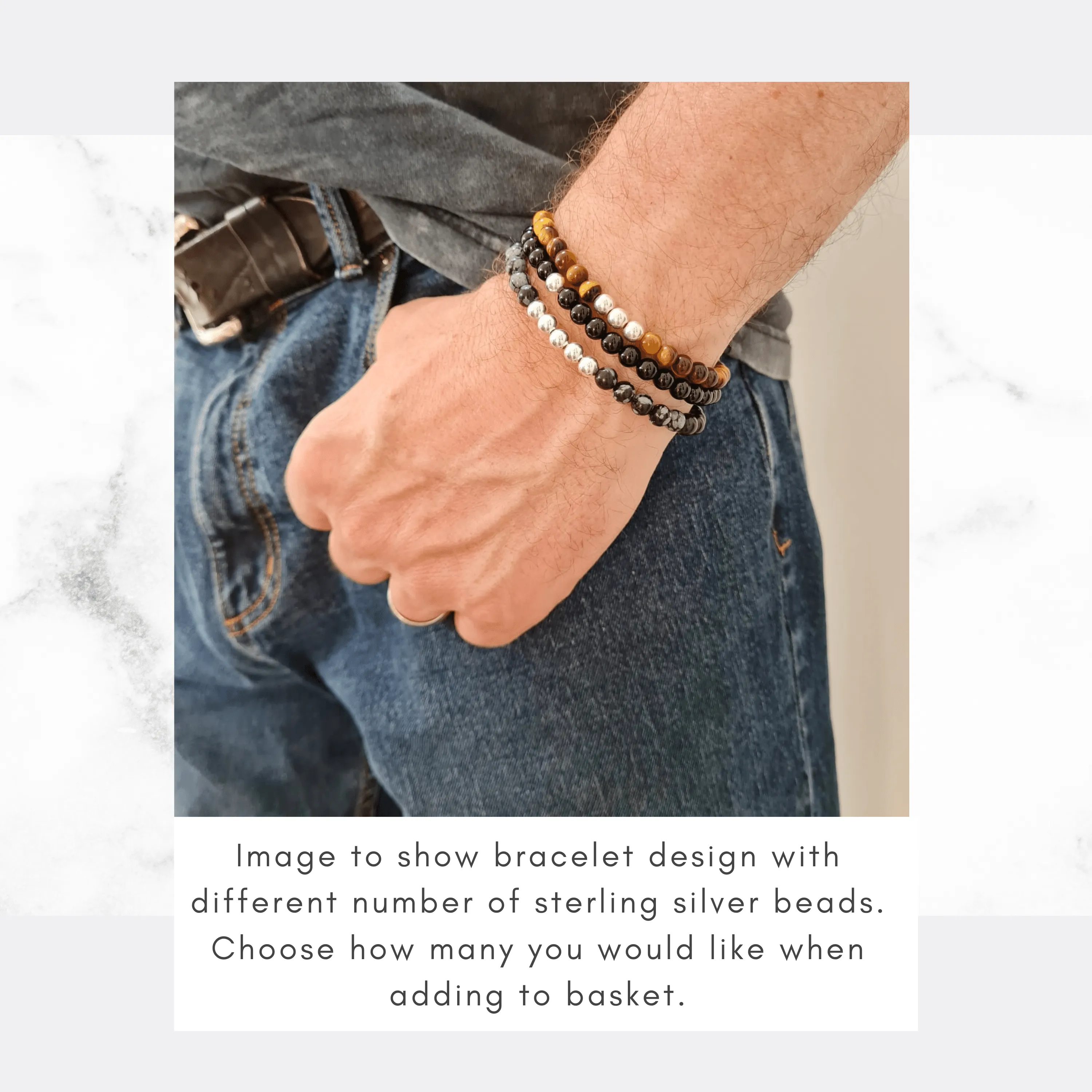 Mens Lapis Lazuli Gemstone Bracelet