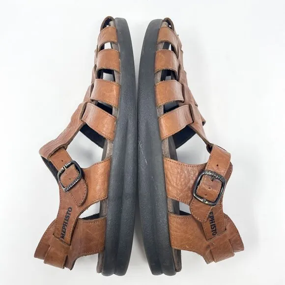 Mephisto Sam Fisherman Men's Size 12 EU 46 Desert Brown Leather Comfort Sandals