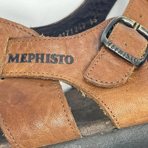 Mephisto Sam Fisherman Men's Size 12 EU 46 Desert Brown Leather Comfort Sandals