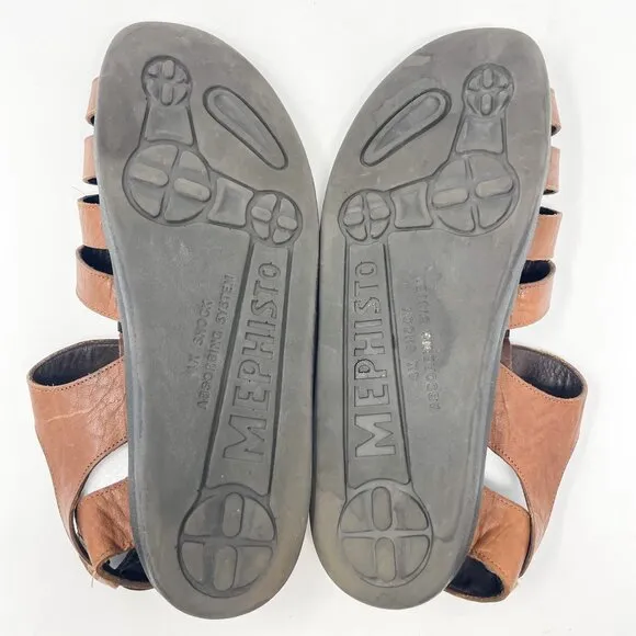 Mephisto Sam Fisherman Men's Size 12 EU 46 Desert Brown Leather Comfort Sandals