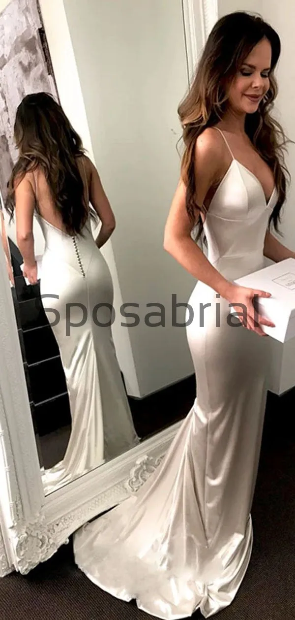 Mermaid Spaghetti Straps Simple Mermaid Tight Cheap Prom Dresses PD2050