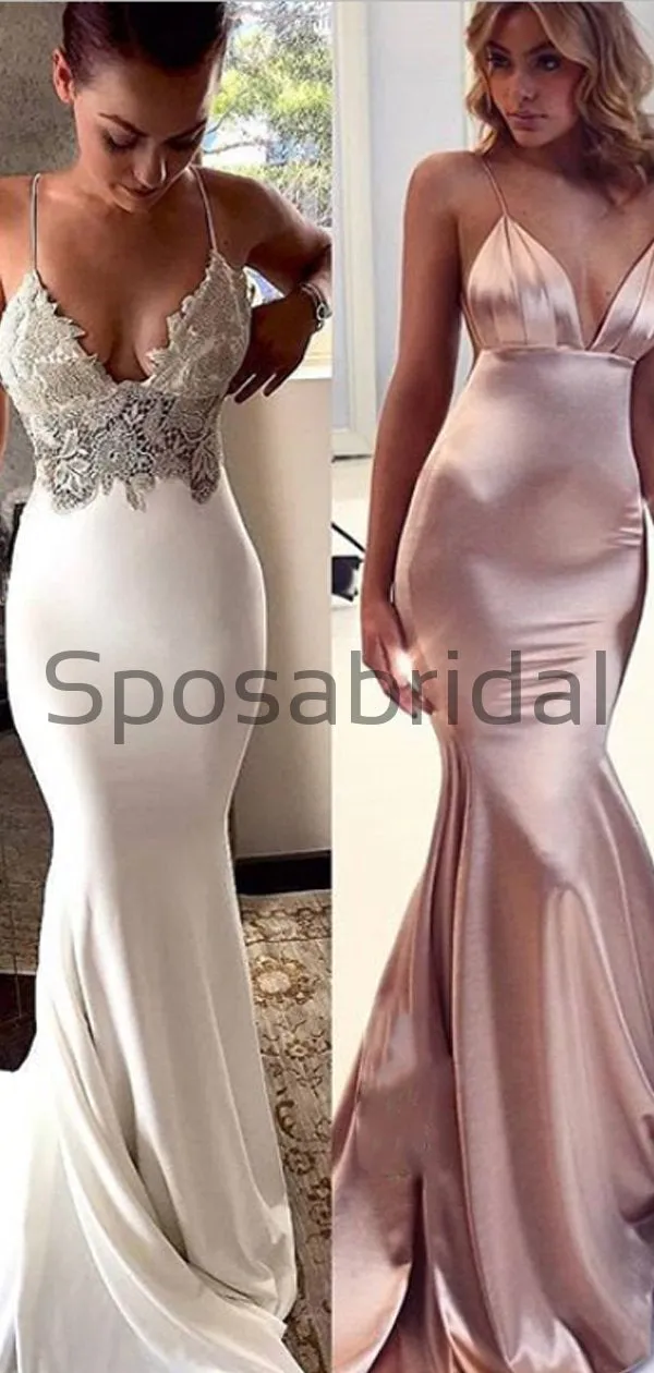 Mermaid Yellow Simple Modest Formal Prom Dresses PD2228