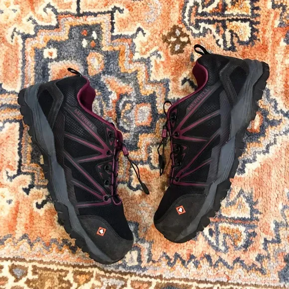 Merrell Composite Toe Black Lace Up Sneakers 10