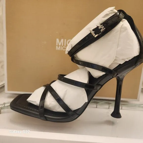 Michael Kors &quot;Imani&quot; Heeled Sandals. Black. NIB. Size 9