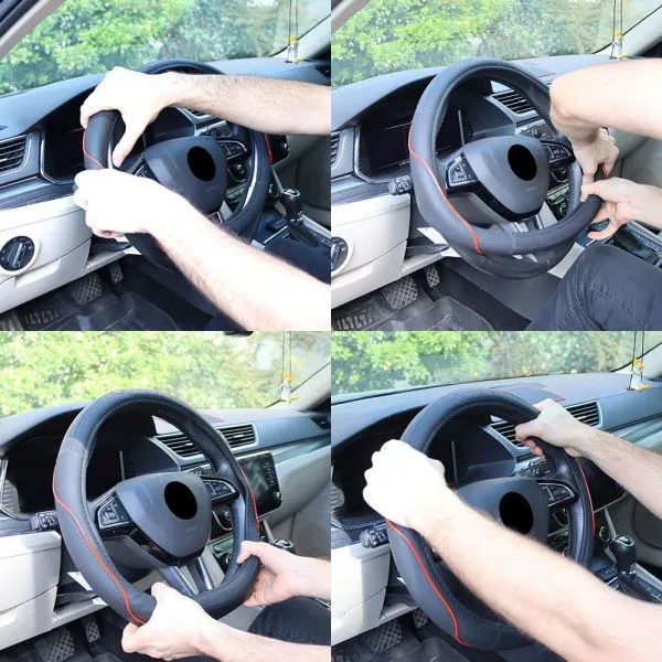 Michelin Steering Wheel Cover Blk Red ML-1003-NR