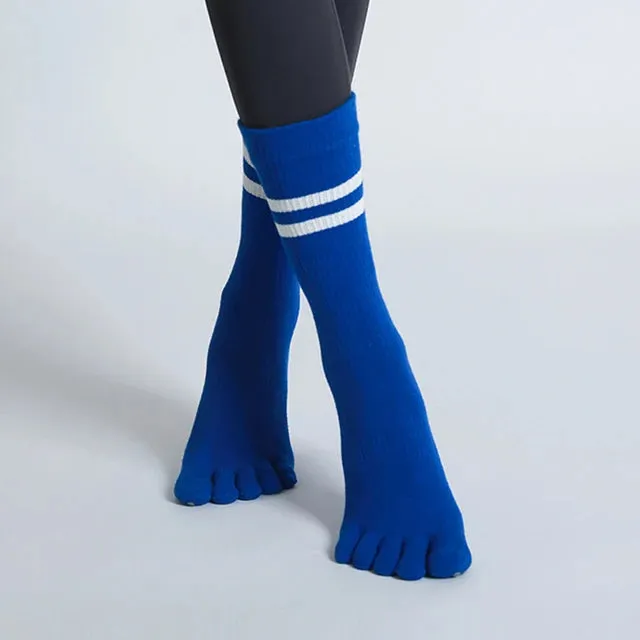 Mid-tube Yoga Socks - Non-slip Silicone Indoor Pilates Socks, Cotton Breathable Gym Floor Socks, Dance Sports Socks