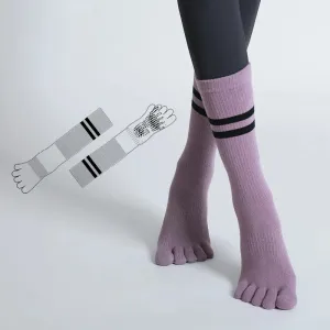 Mid-tube Yoga Socks - Non-slip Silicone Indoor Pilates Socks, Cotton Breathable Gym Floor Socks, Dance Sports Socks