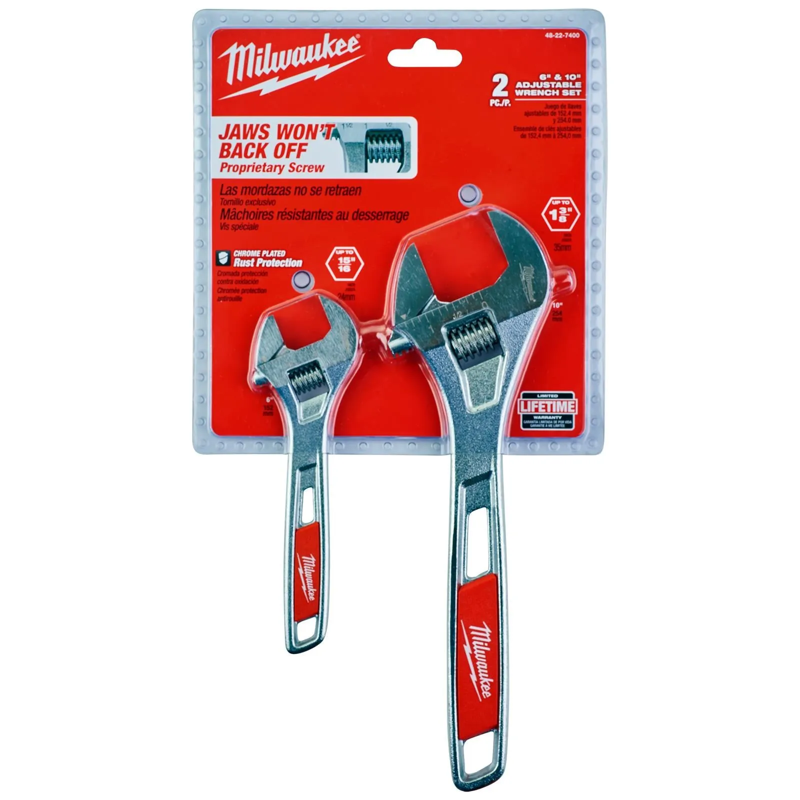 Milwaukee Adjustable Wrench Twin Pack 150mm   250mm