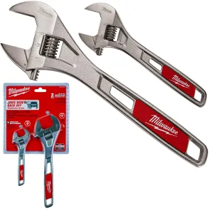 Milwaukee Adjustable Wrench Twin Pack 150mm   250mm