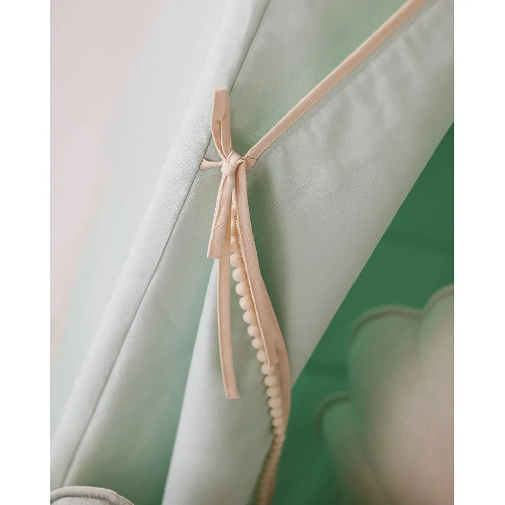 Mint Fog Teepee With Pompoms And Mat Set - Mint