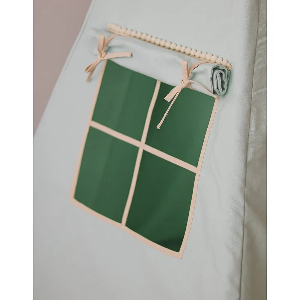 Mint Fog Teepee With Pompoms And Mat Set - Mint