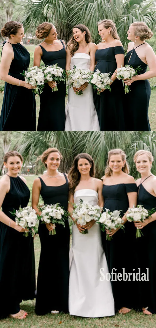 Mismatched Floor-length Simple Mermaid Cheap Bridesmaid Dresses,SFWG00369