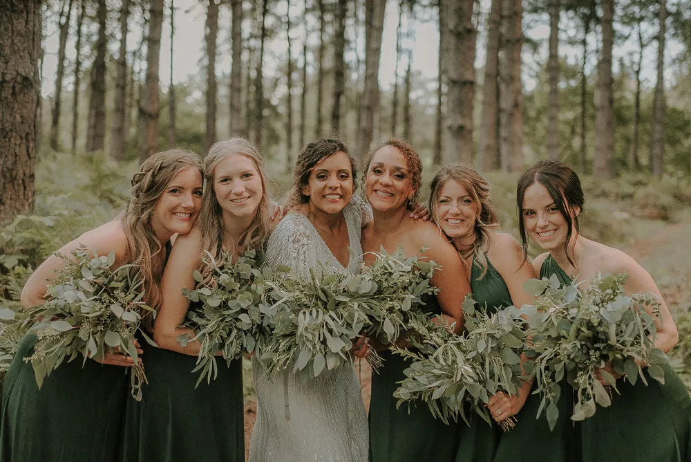 Mismatched Simple Green Jersey Long Cheap Bridesmaid Dresses, BDS0119