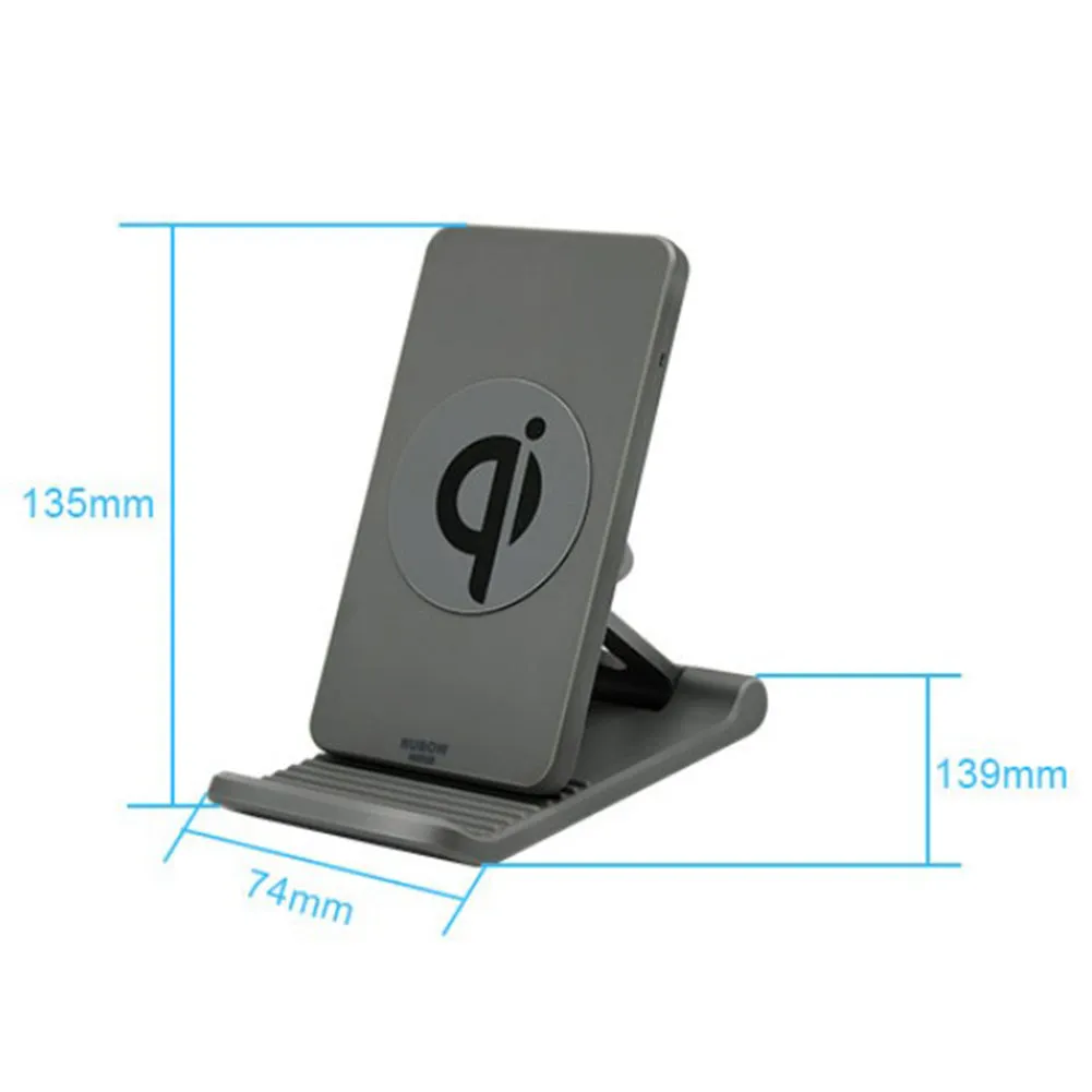 Mobile Phone Holder Wireless Charger Adjustable Mobile Phobe Bracket Vertical wireless charging Suitable for Apple Samsung Gray