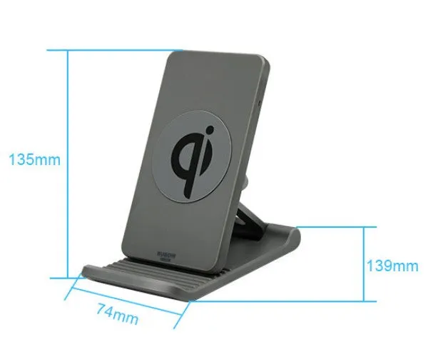 Mobile Phone Holder Wireless Charger Adjustable Mobile Phobe Bracket Vertical wireless charging Suitable for Apple Samsung Gray