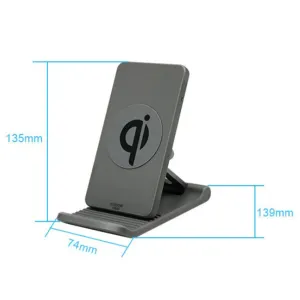 Mobile Phone Holder Wireless Charger Adjustable Mobile Phobe Bracket Vertical wireless charging Suitable for Apple Samsung Gray