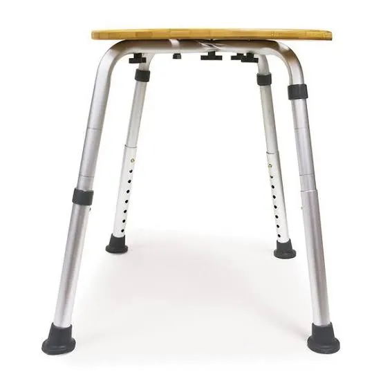 Modern Bamboo Adjustable Waterproof Corner Shower Bench Stool Seat
