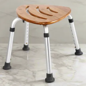 Modern Bamboo Adjustable Waterproof Corner Shower Bench Stool Seat
