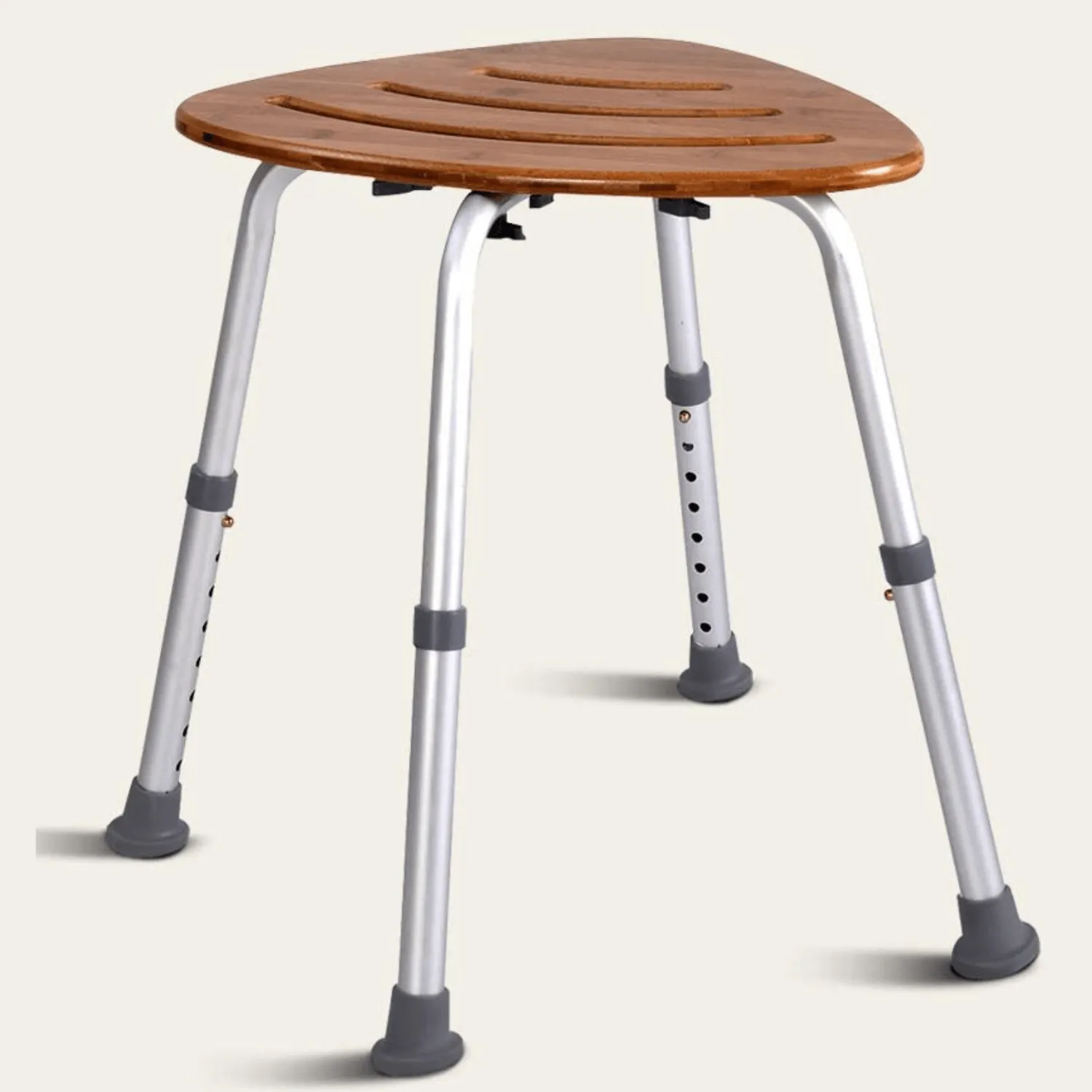 Modern Bamboo Adjustable Waterproof Corner Shower Bench Stool Seat
