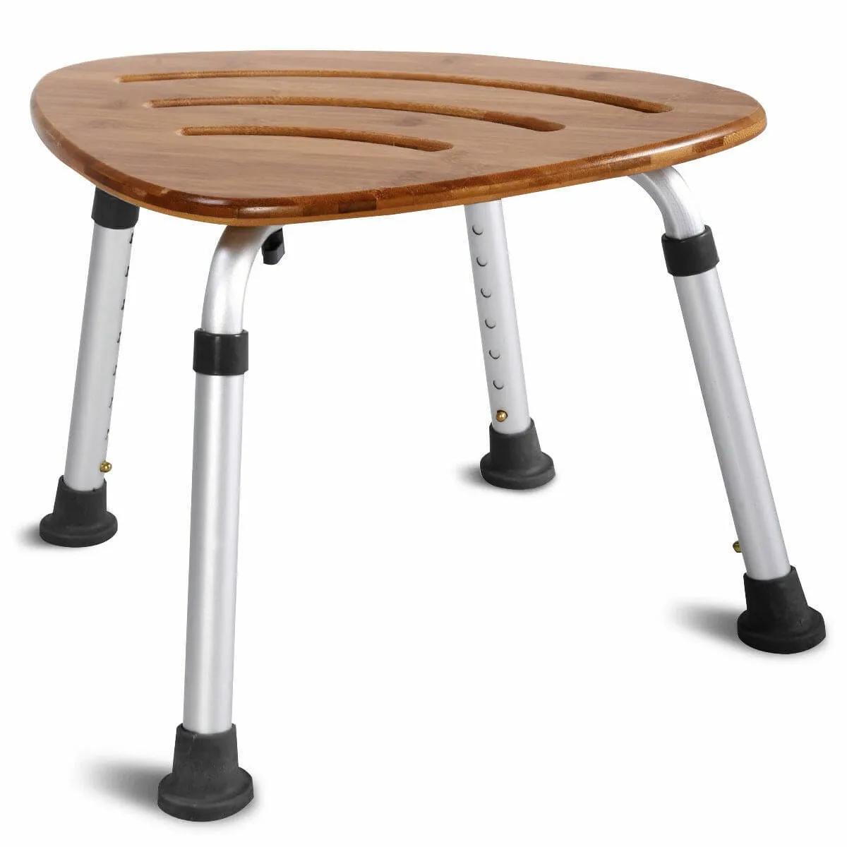 Modern Bamboo Adjustable Waterproof Corner Shower Bench Stool Seat