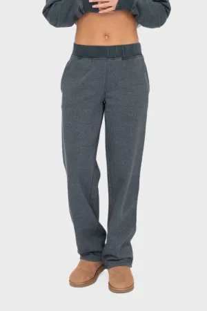Mono B Elastic Waist Fleece Pants in Jungle Green