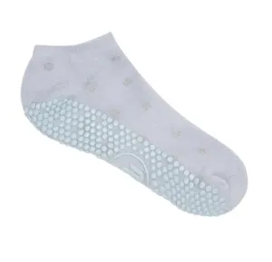 MoveActive Classic Low Rise Non Slip Grip Socks - Baby Blue With Silver Sparkle Sports