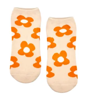 MoveActive Classic Low Rise Non Slip Grip Socks - Flower Powder Sand