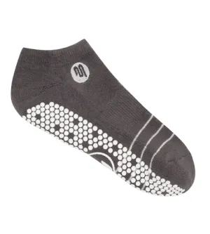 MoveActive Classic Low Rise Non Slip Grip Socks - Steel Grey W Cloud Stripe