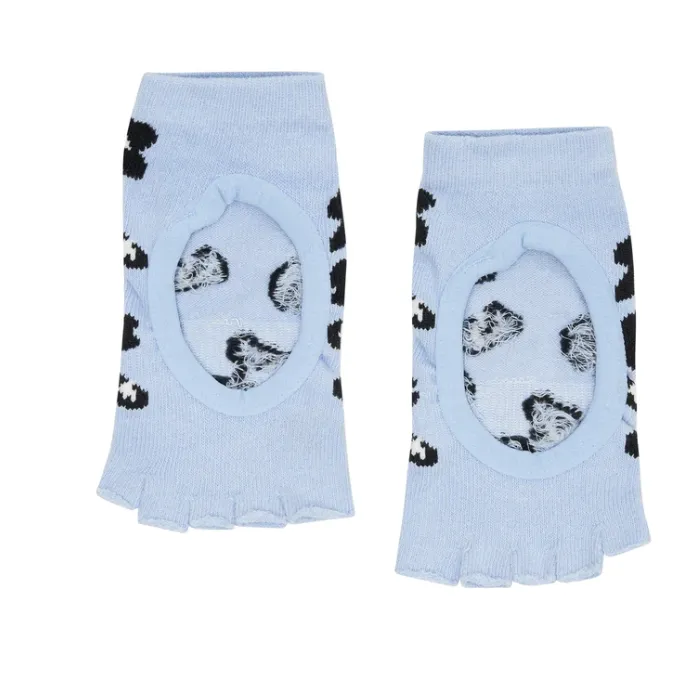 MoveActive Toeless Non Slip Grips Socks - Cheetah Sky Blue