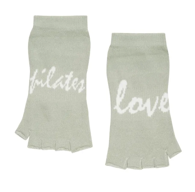 MoveActive Toeless Non Slip Grips Socks - Love Pilates Matcha