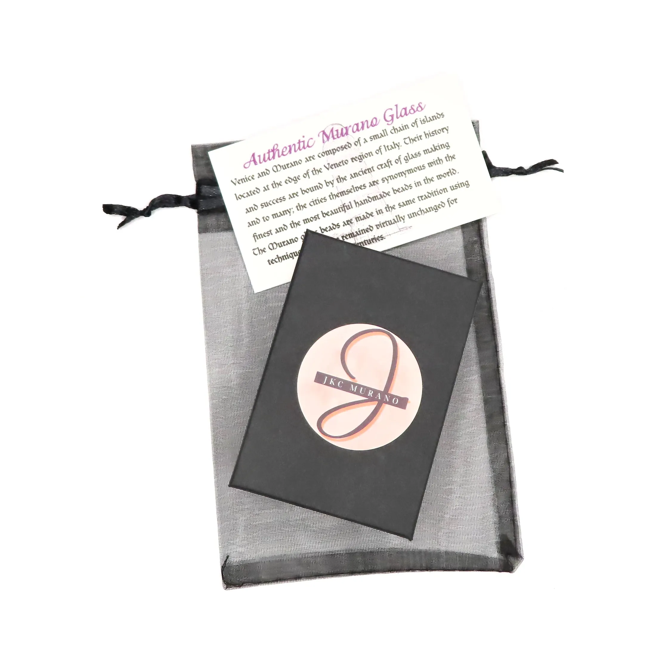 Murano Glass Pink Black Swirl Teardrop Silver Earrings