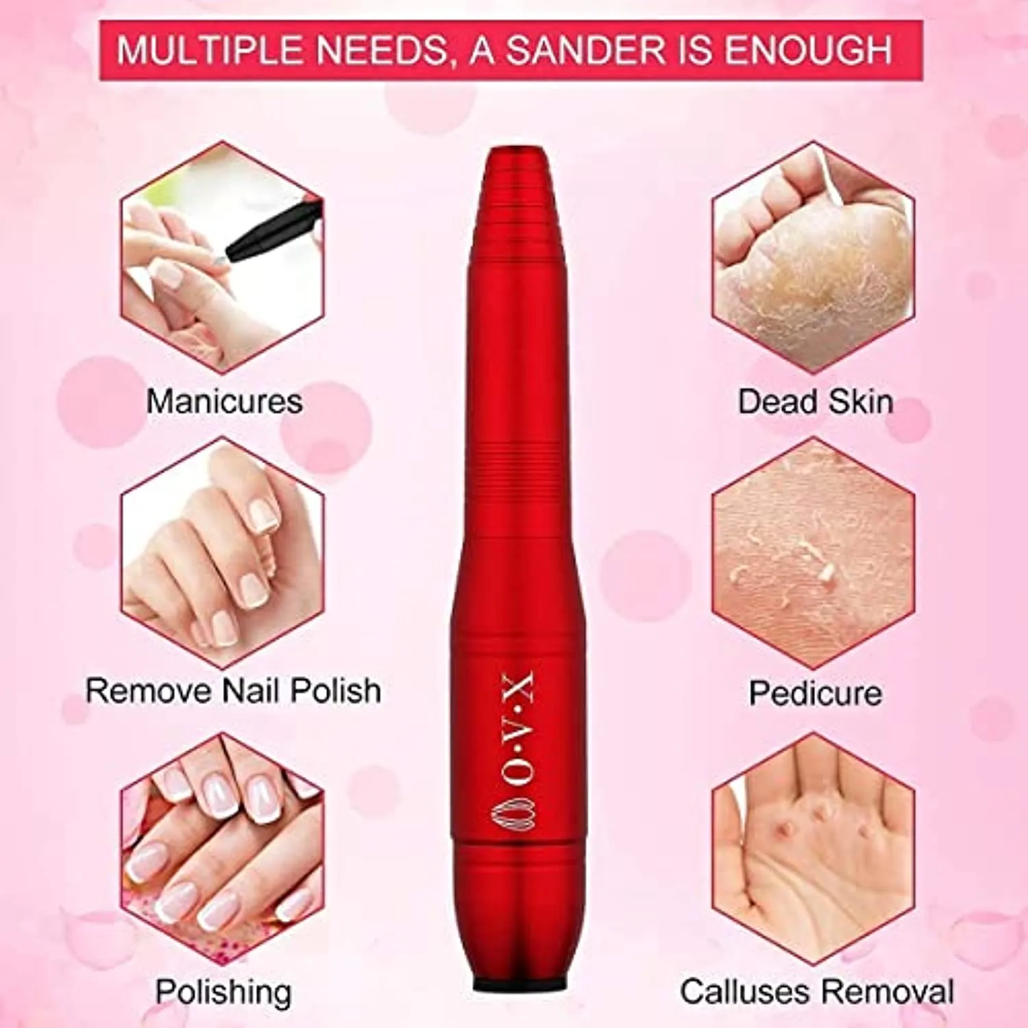 Nail Drill File Bundle with 300 pcs Nail Sanding Bands Bits 3/32 Inch Size #80#120#180 Nail Drill Bits For Acrylic Nail Manicure Pedicure