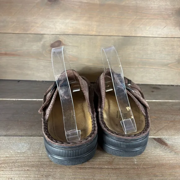 naot mikaela mens size 9 shoes brown leather slip on comfort sandals