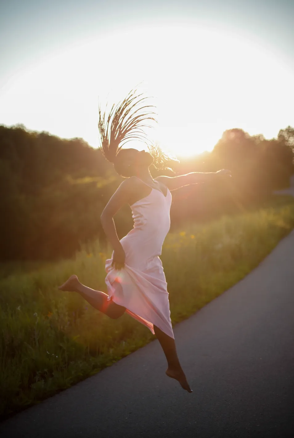 Natural Dyed Prairie Wildrye Slip Dress in Primrose