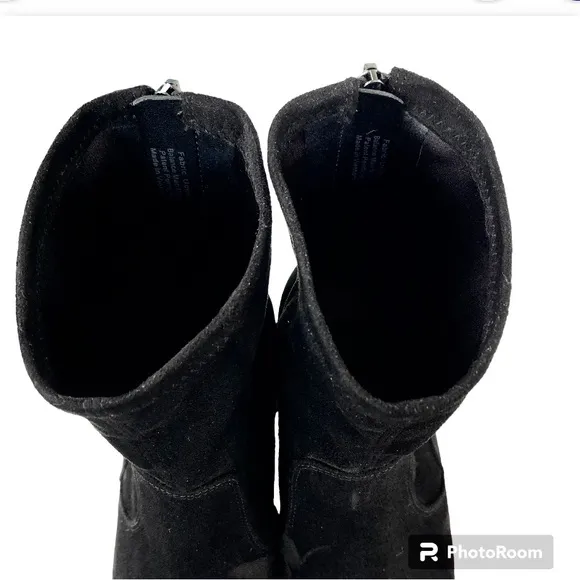 Naturalizer Ella Black Suede Leather Stretch Western Ankle Boots Booties Women 8