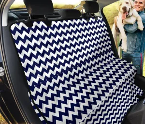 Navy Blue and White Chevron Pattern Pet Bench Seat Cover Protector