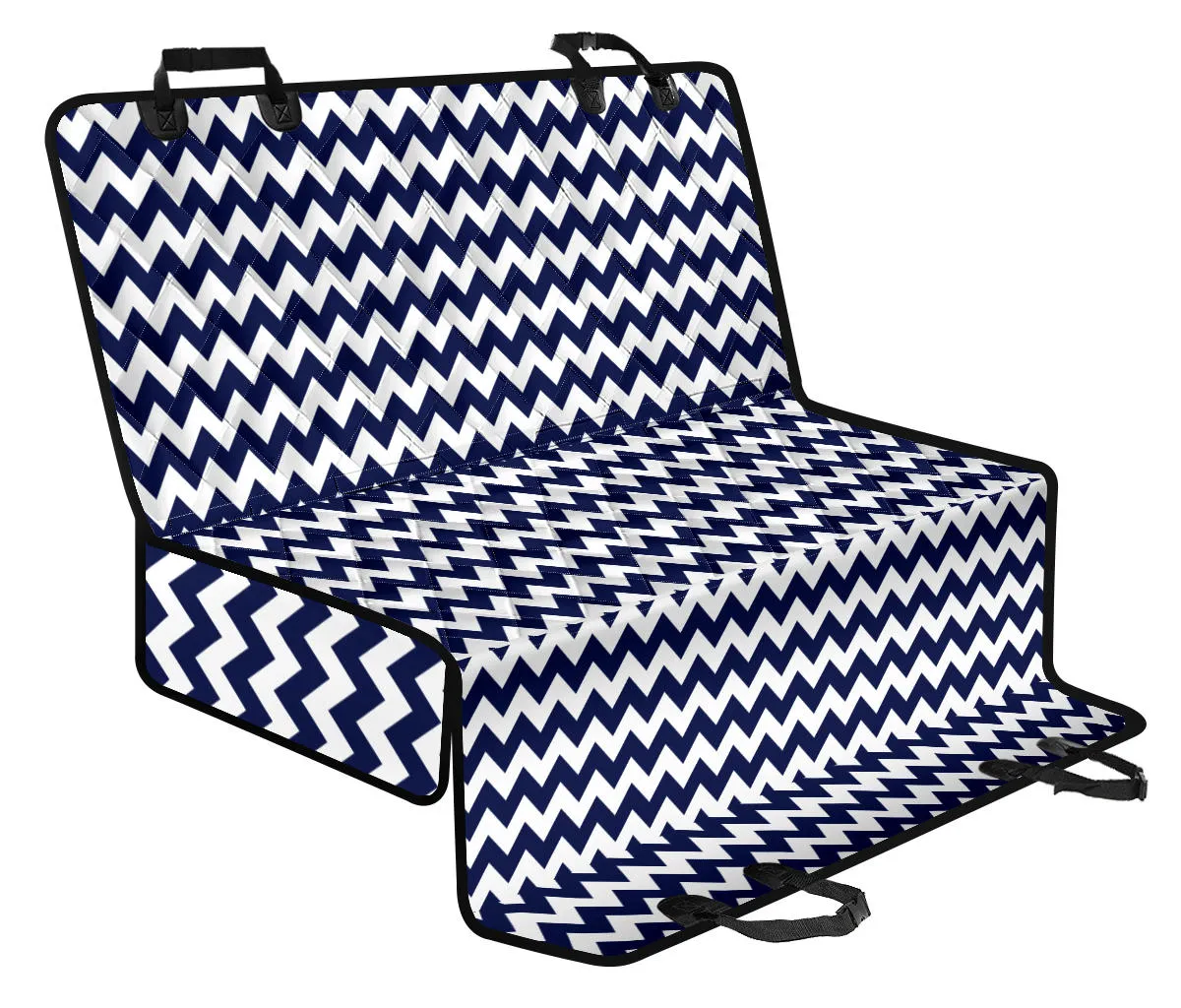Navy Blue and White Chevron Pattern Pet Bench Seat Cover Protector
