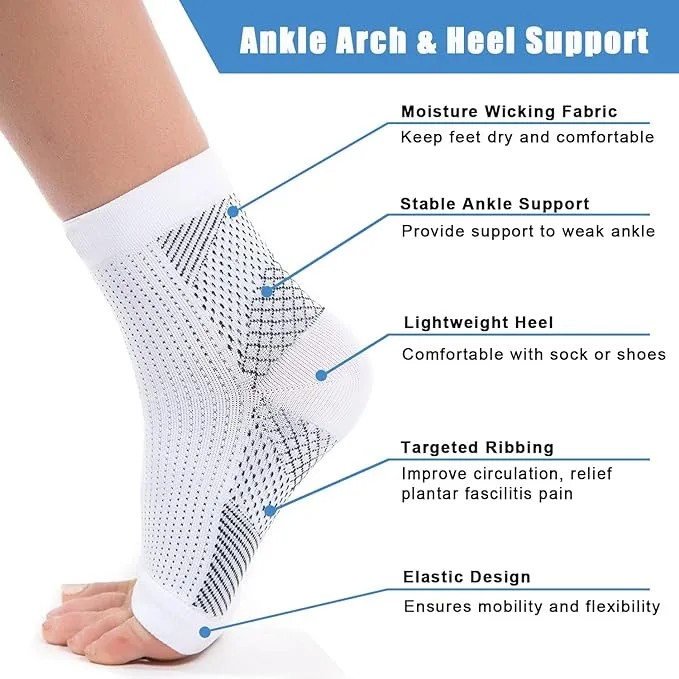 New 1 Pair Neuropathy Socks, Ankle Compression Socks for Women Men, Soothe Relief Compression Socks for Plantar Fasciitis  Black Sz XXL, Fits Women 9-12, Men 8-11