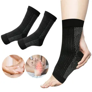 New 1 Pair Neuropathy Socks, Ankle Compression Socks for Women Men, Soothe Relief Compression Socks for Plantar Fasciitis  Black Sz XXL, Fits Women 9-12, Men 8-11
