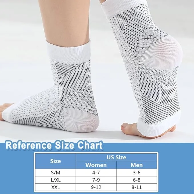 New 1 Pair Neuropathy Socks, Ankle Compression Socks for Women Men, Soothe Relief Compression Socks for Plantar Fasciitis  Black Sz XXL, Fits Women 9-12, Men 8-11
