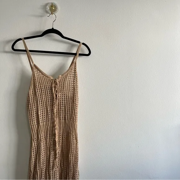 New Almost Famous plus size crochet knit beach cover up midi dress Size 1x