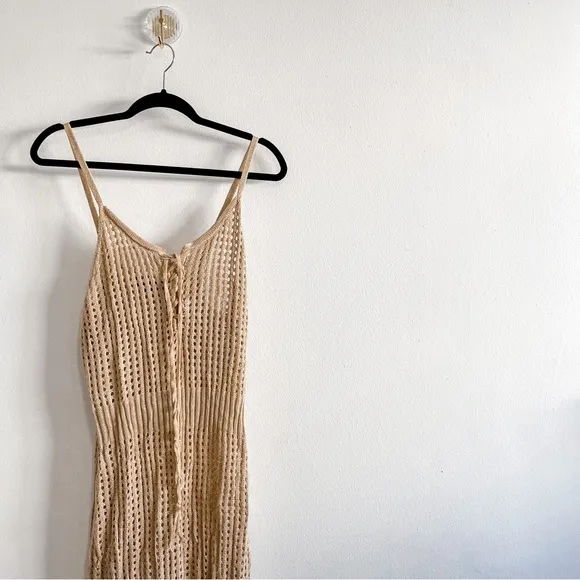 New Almost Famous plus size crochet knit beach cover up midi dress Size 1x
