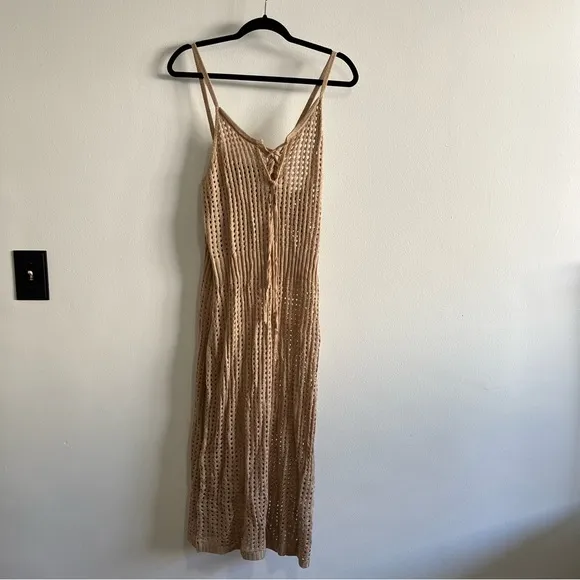 New Almost Famous plus size crochet knit beach cover up midi dress Size 1x