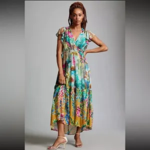 NEW Anthropologie V Neck Flutter Sleeve Dress Missing Inner Slip