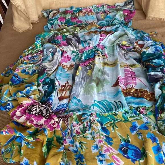 NEW Anthropologie V Neck Flutter Sleeve Dress Missing Inner Slip