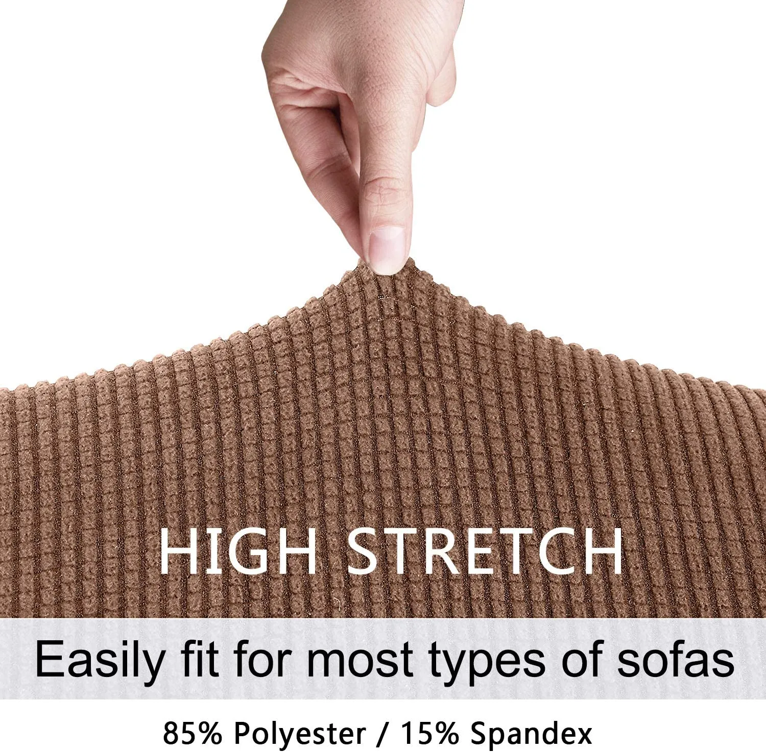 New AUJOY Chair Cover Stretch 1-Piece Couch Slipcover Jacquard Spandex Fabric Sofa Furniture Protector with Anti-Slip Foams (Chair, Light Coffee) Retails $72 