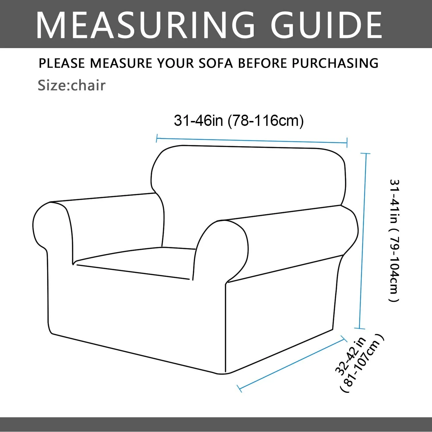 New AUJOY Chair Cover Stretch 1-Piece Couch Slipcover Jacquard Spandex Fabric Sofa Furniture Protector with Anti-Slip Foams (Chair, Light Coffee) Retails $72 