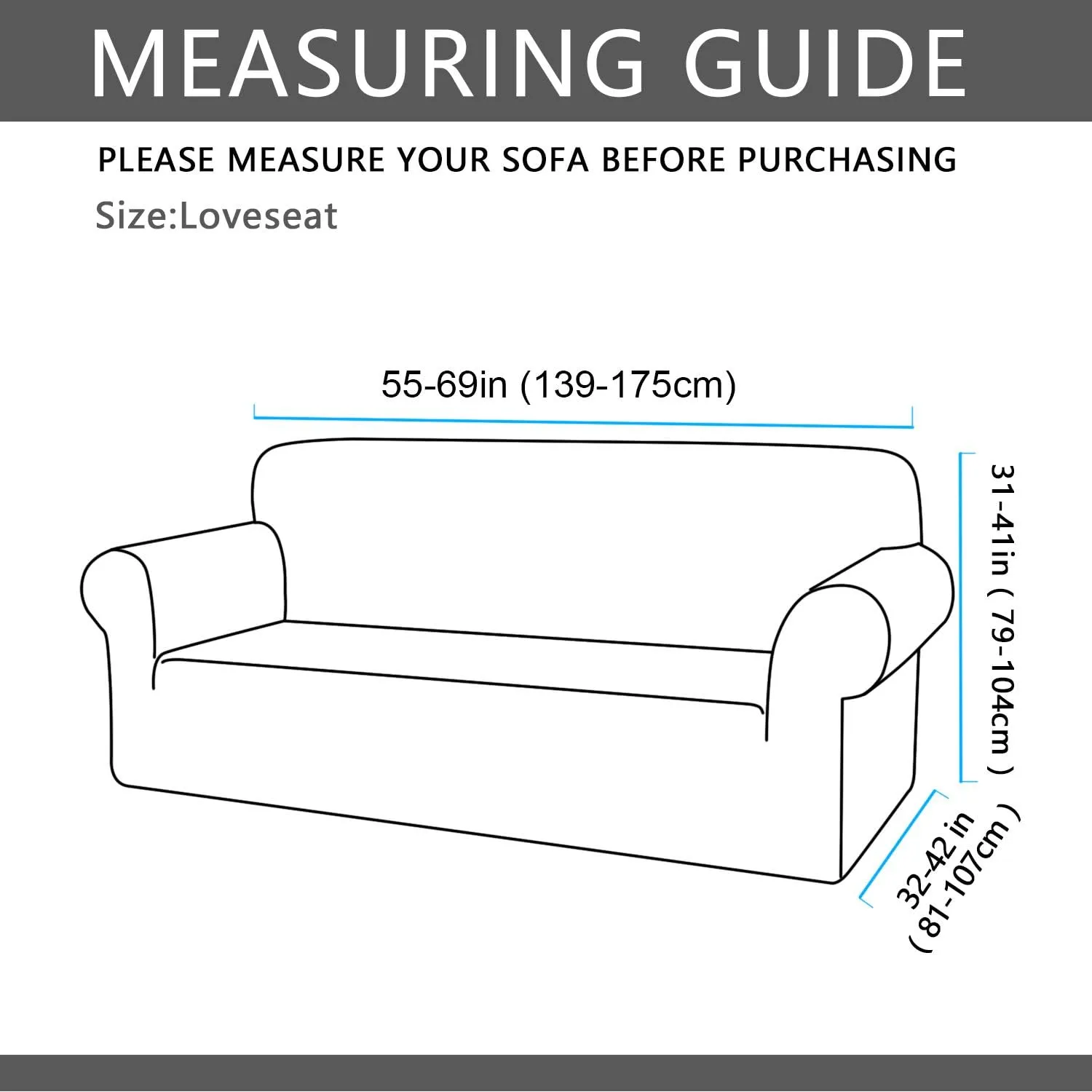 NEW AUJOY Loveseat Cover Stretch 1-Piece Couch Slipcover for 2 Cushion Couch Jacquard Spandex Fabric Sofa Furniture Protector with Anti-Slip Foams (Loveseat, Natural) - Size Medium - Retails $48 